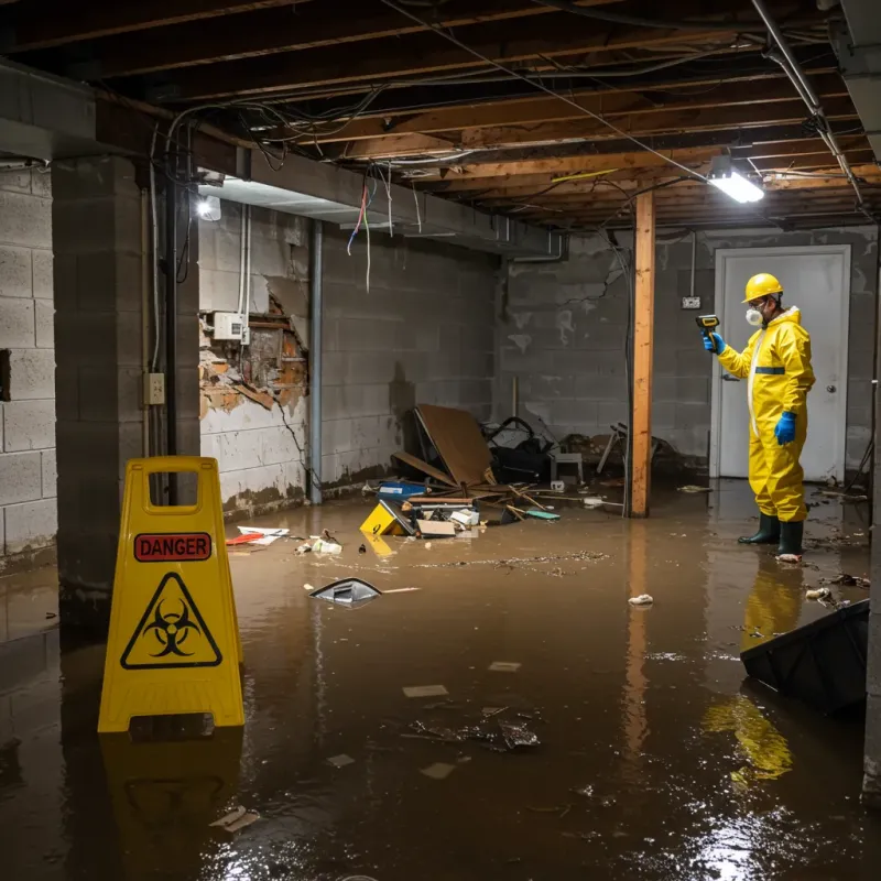 Flooded Basement Electrical Hazard in Bladen County, NC Property