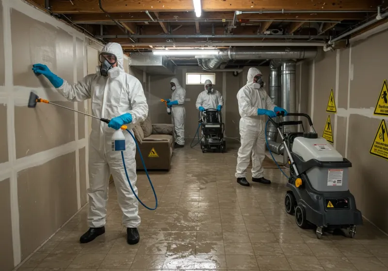 Basement Moisture Removal and Structural Drying process in Bladen County, NC